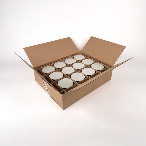 CandleScience 10 oz Cross Hatch Rocks Tumbler 12-Pack Shipping box for bulk shipping candles available from Flush Packaging