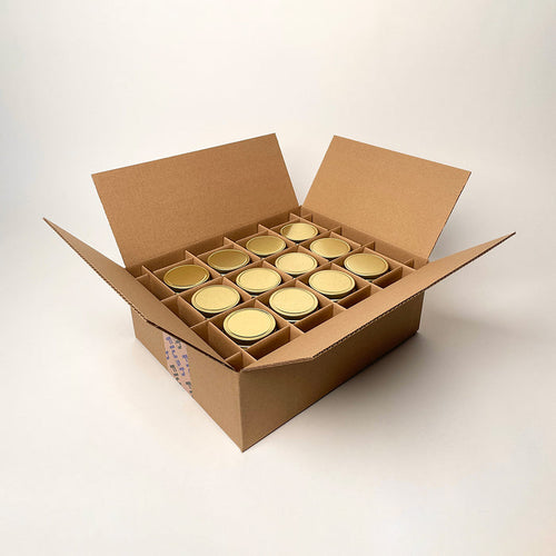 CandleScience 12 oz Canning Jar 12-Pack Shipping Box available from Flush Packaging