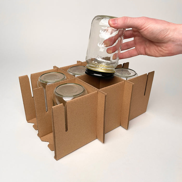 16 oz Square Mason Jar 12-Pack Shipping Box assembly 1