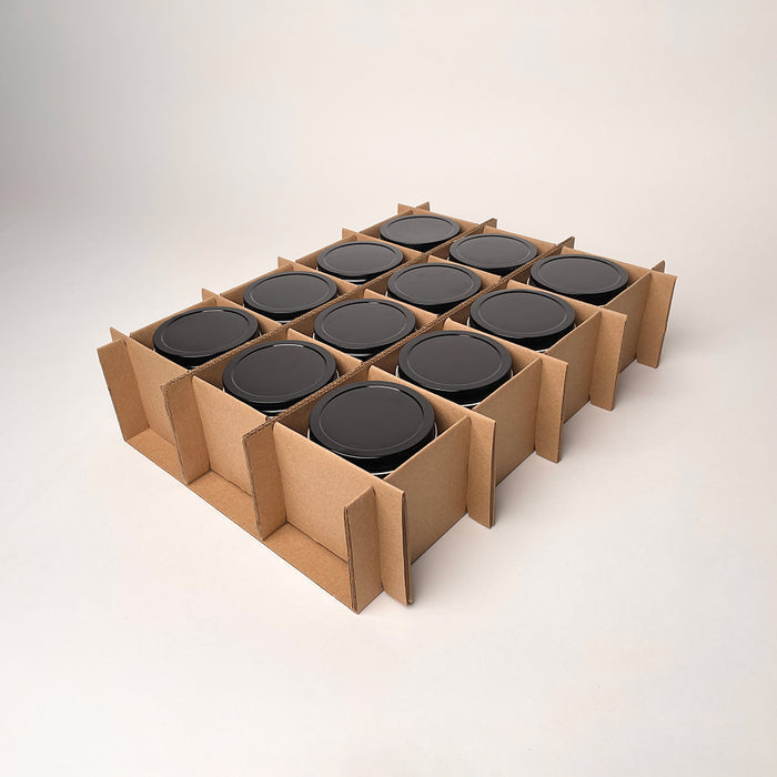 16 oz Straight Sided Glass Squat Jar 12-Pack Shipping Box assembly 1