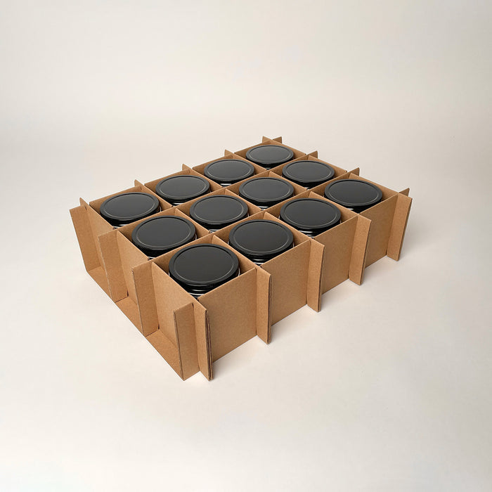 16 oz Straight Sided Glass Tall Jar 12-Pack Shipping Box assembly 1