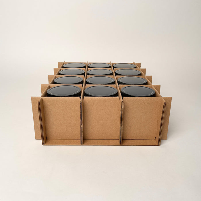 16 oz Straight Sided Glass Tall Jar 12-Pack Shipping Box assembly 3