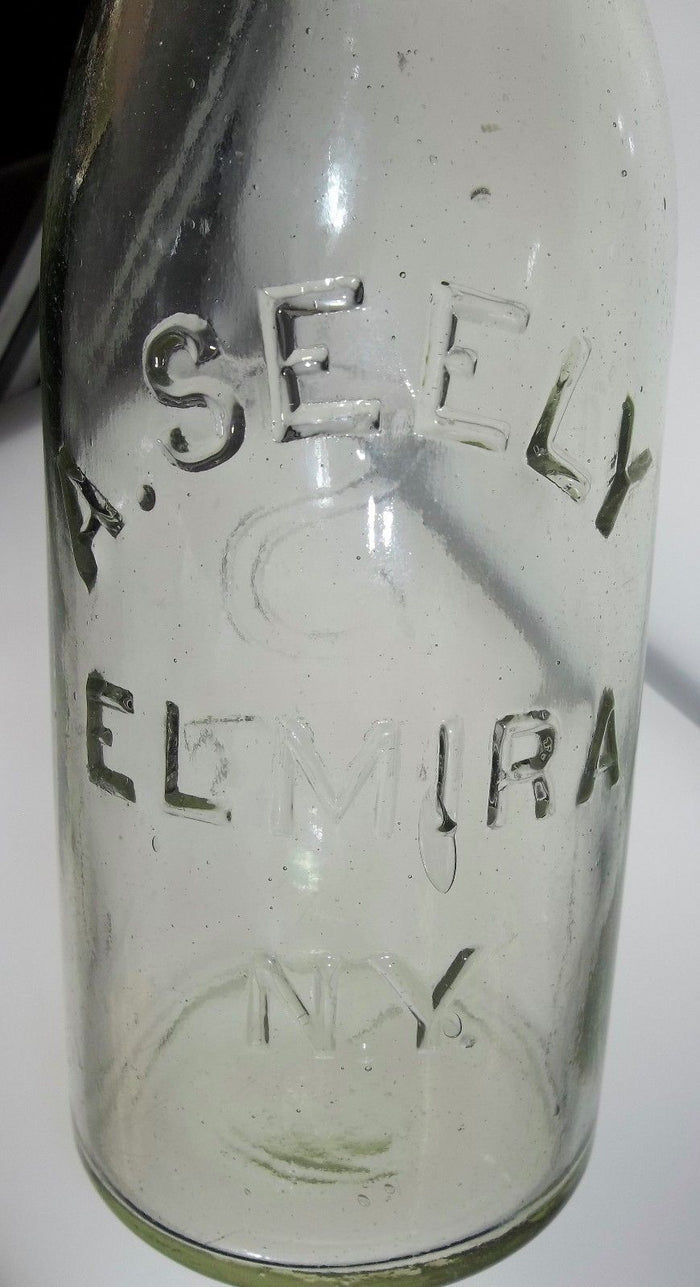 1887 A. Seely Soda Bottle from Elmira, NY with Original Wire Closure!