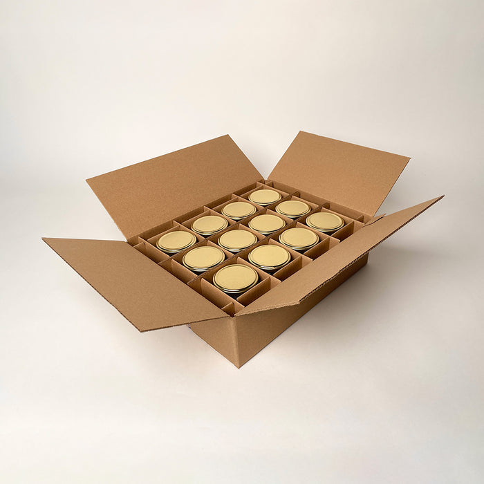 9 oz Straight Sided Glass Jar 12-Pack Shipping Box unboxing 1