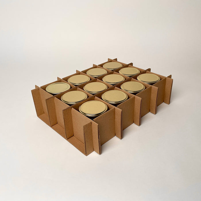 9 oz Straight Sided Glass Jar 12-Pack Shipping Box assembly 1