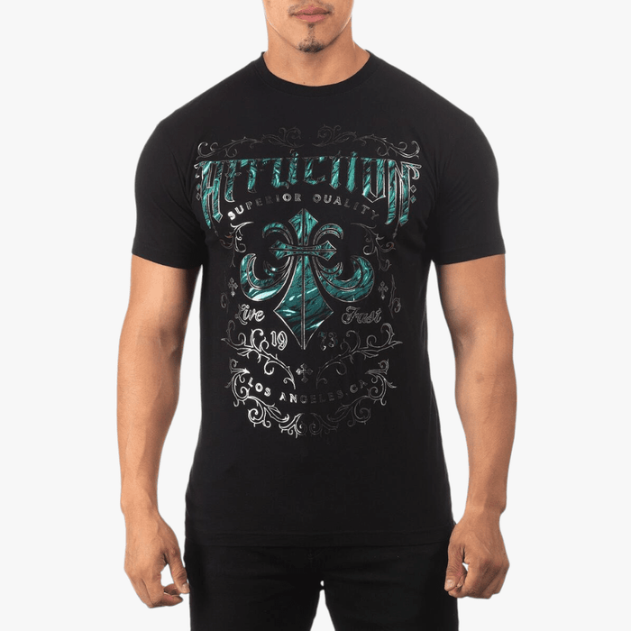 Affliction Mens Oak Aged Short Sleeve Tee Black Affliction