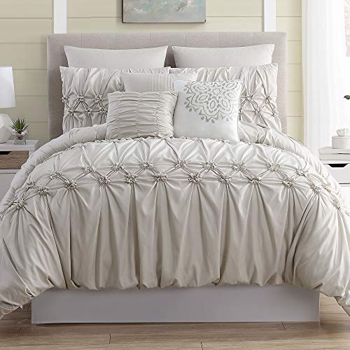 Amrapur Overseas 8-Piece Sophie Comforter Set, Queen, Sand