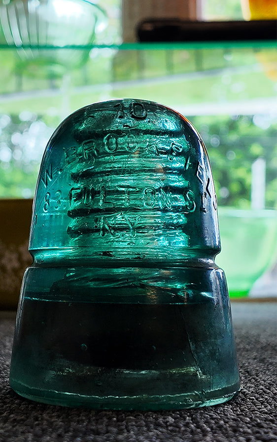 Antique Hemingray No 19 Glass Insulator Dark Green Emerald Patent May 2 1893, CD 162 Telegraph Telephone Electric Pole Glass, Industrial Decor Paperweight