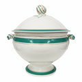 Antique Old Paris Porcelain Covered Soup Tureen – Emerald Green & Gold