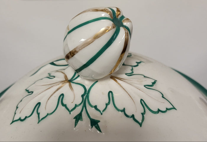 Antique Old Paris Porcelain Covered Soup Tureen – Emerald Green & Gold