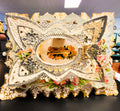 Antique Victorian Valentines Day Card - Die-Cut Lace, Flowers, Prosperity, Pop-Up