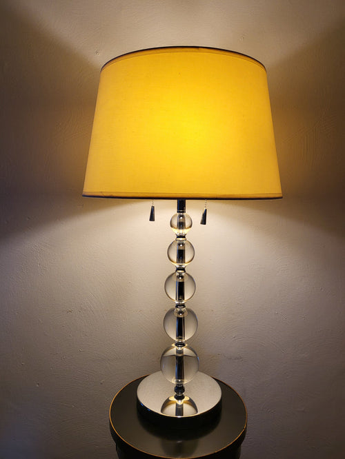 MCM Art Deco Stacked Crystal Ball Table Lamp