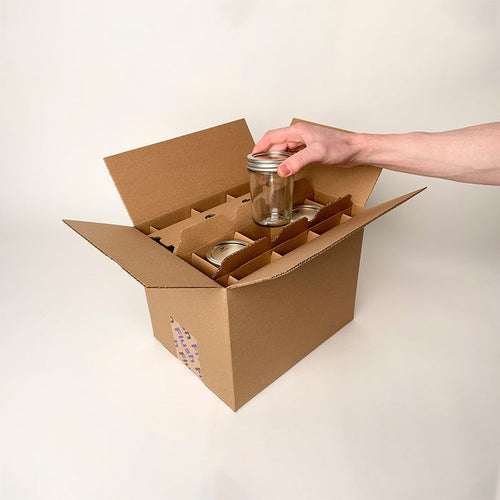 8 oz Half Pint Ball Regular Mouth Mason Jar 12-Pack Shipping Box unboxing 4