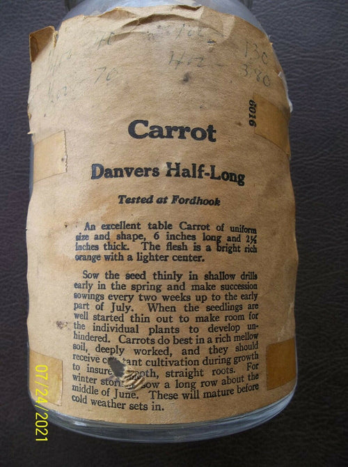 Ball Perfect Mason Jar, Used for Selling Carrots, with Paper Labels