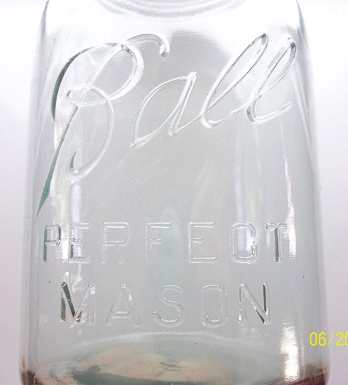 Ball Perfect Mason Jar with Unusual Flaw and Color