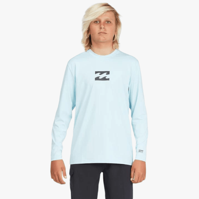 Billabong Boys All Day Wave Long Sleeve Rashvest Coastal Blue Billabong