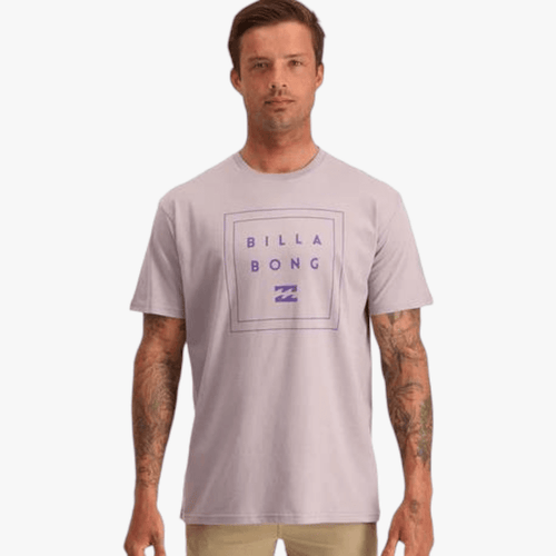 Billabong Mens Stacked Tide Short Sleeve Tee Purple Haze Billabong