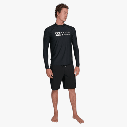 Billabong Mens Union Rash Vest Long Sleeve Black Billabong