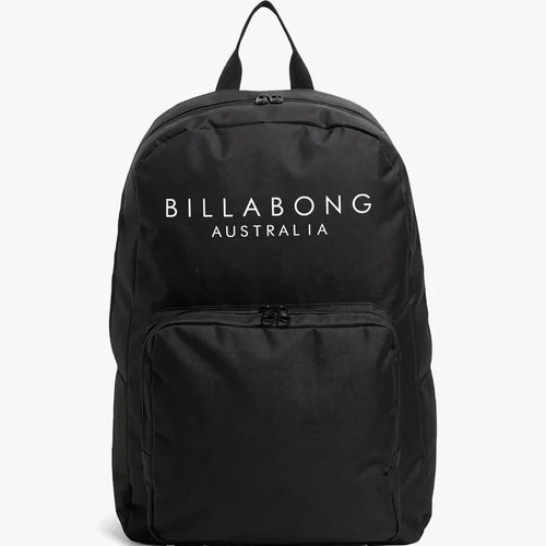 Black Billabong Serenity backpack, made of durable fabric, featuring a large main compartment and a front zippered pocket