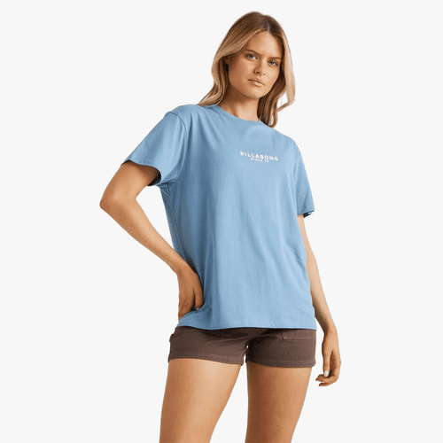Billabong Womens Emerald Island Short Sleeve Tee Blue Shadow | Biallbong