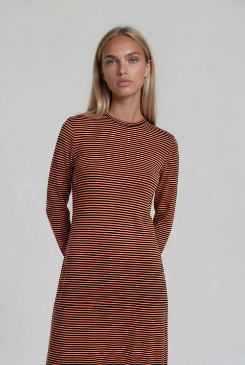 Black & Orange Ribbed Nightgown