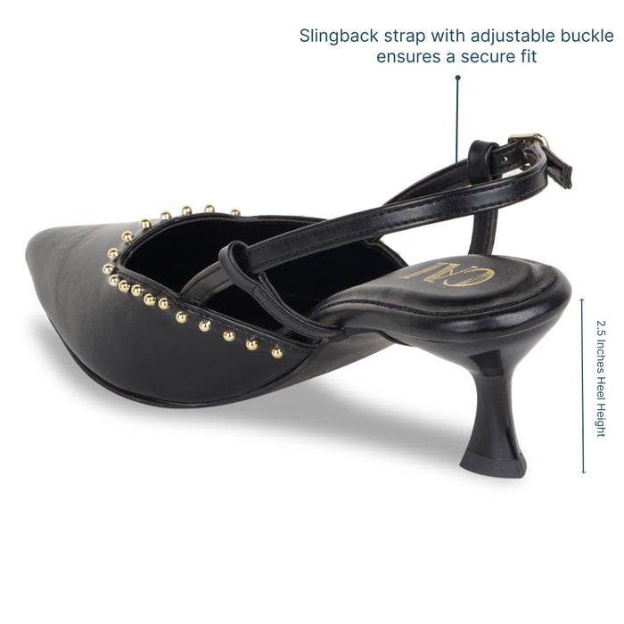 Black Rivet Pumps