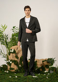 Black Slim Fit Knitted Suit