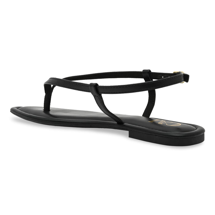 Black Thong Backstrap Flats
