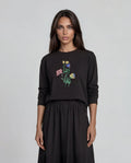 Black Wildflower Sketch Top