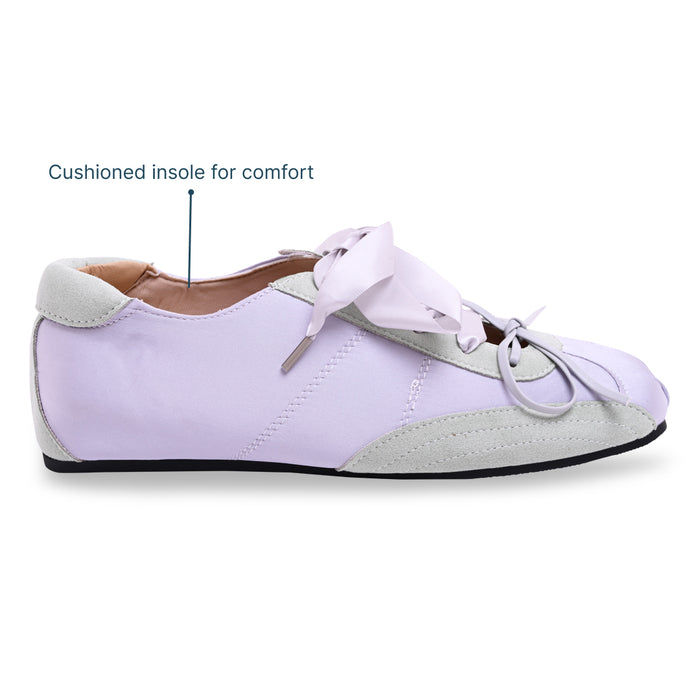 Blue Silk Lace Ballerinas