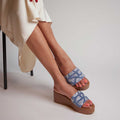 Blue Thread Sequin Platform