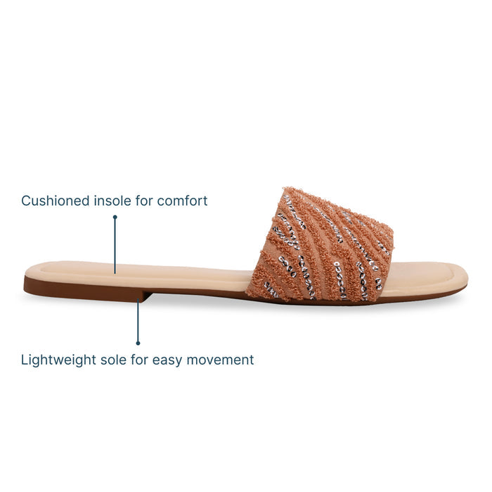 Blush Thread Sequin Flat