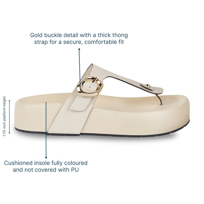 BoldStep Cream Thong Platforms
