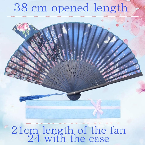Boshiho Silk Blossom Dance Fan - Whimsical Japanese Elegance