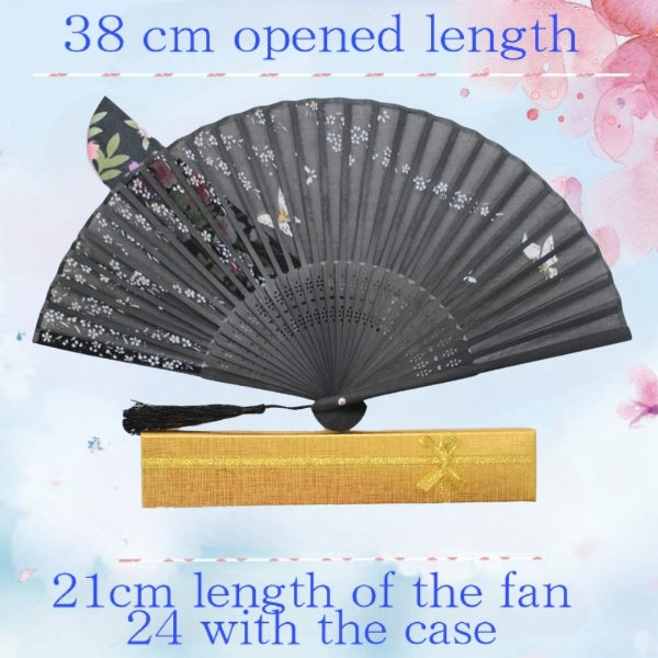 Boshiho Silk Blossom Dance Fan - Whimsical Japanese Elegance