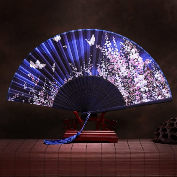 Boshiho Silk Blossom Dance Fan - Whimsical Japanese Elegance