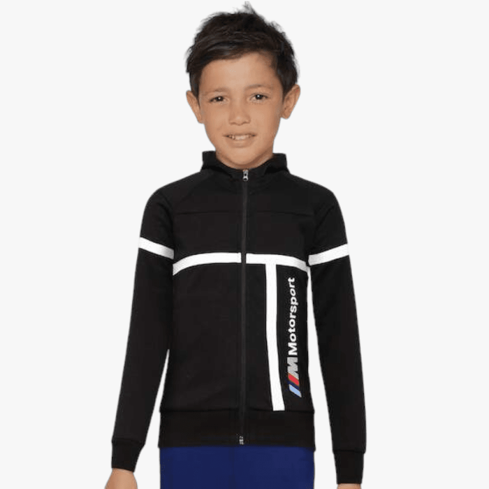 Puma Boys Bmw Mms Hooded Sweat Jacket Black Puma