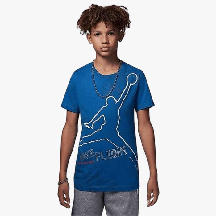 Nike Boys Jm Flight Stamp Short Sleeve Tee Industrial Blue | Nike