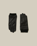 Brand Embellished Leather Gloves