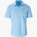 Brands Chambray Shorts Sleeve Lounge Shirt Sky Blue | Brands