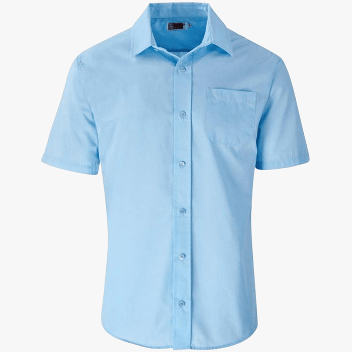 Brands Chambray Shorts Sleeve Lounge Shirt Sky Blue | Brands