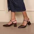 Burgundy Ankle Strap Pumps