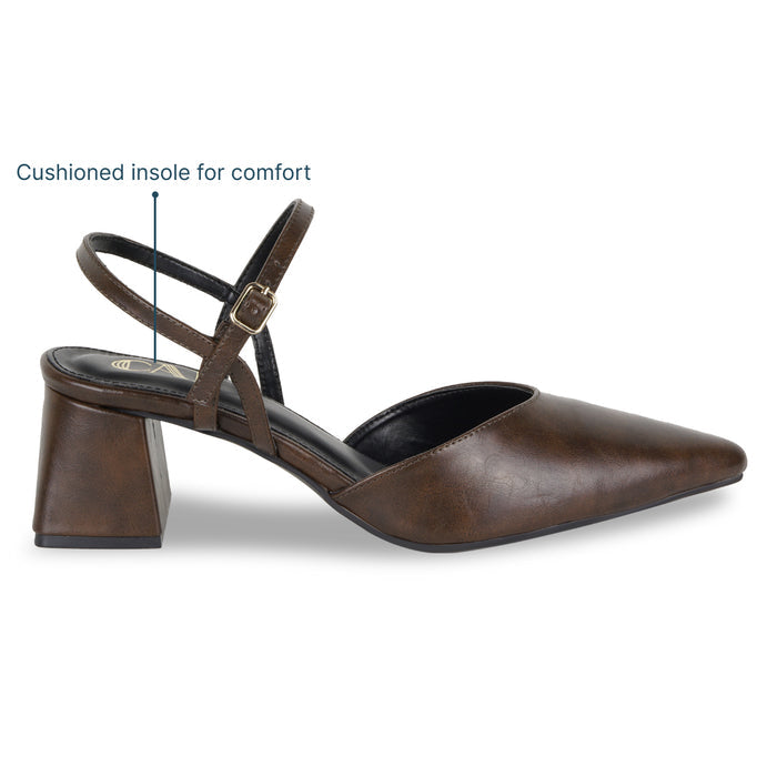 Burgundy Ankle Strap Pumps