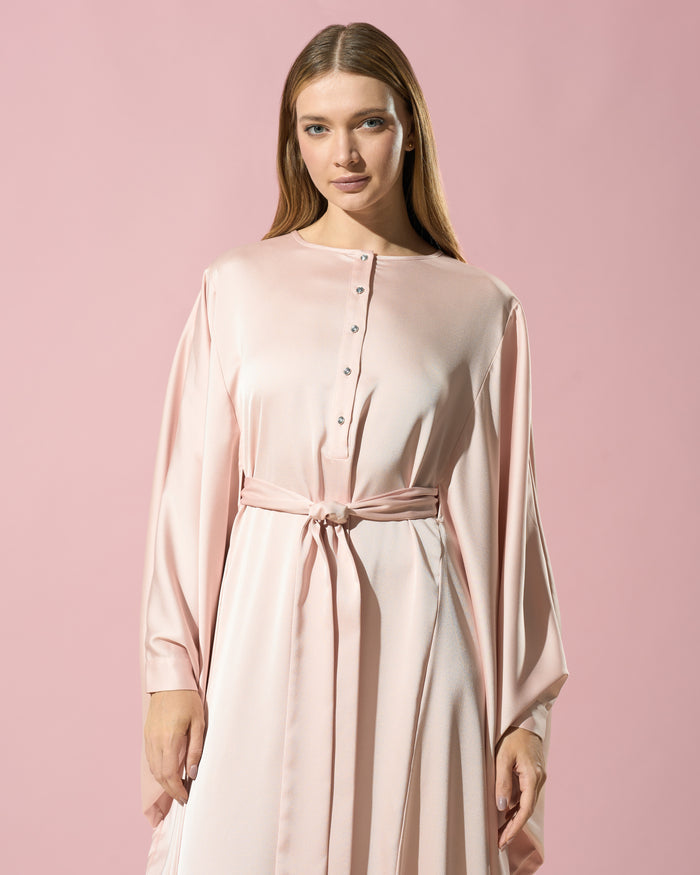 Button-Front Kaftan Dress