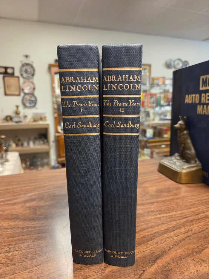 Carl Sandburg Abraham Lincoln The Prairie Years Vol I & II 1926 HC Harcourt Set