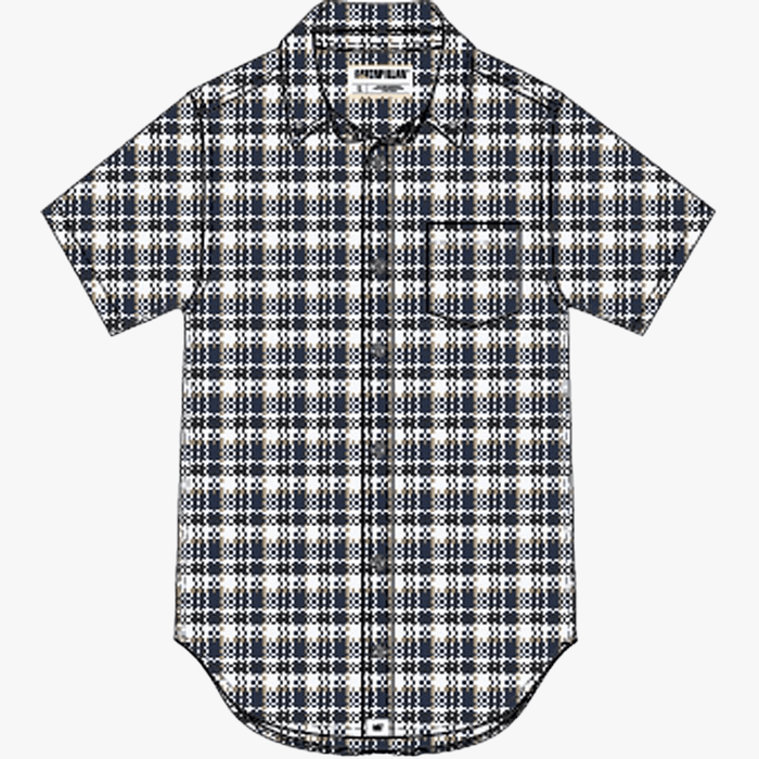 Caterpillar Mens Foundation Light Short Sleeve Shirt Detroit Blue Kelp | Caterpillar