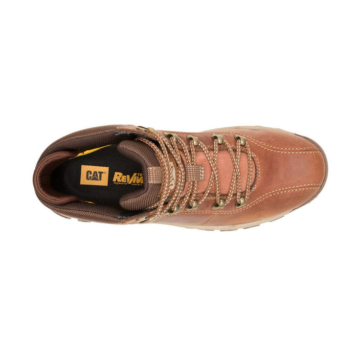 Caterpillar Mens Threshold Rebound Trek Mid Boot Leather Brown | Caterpillar