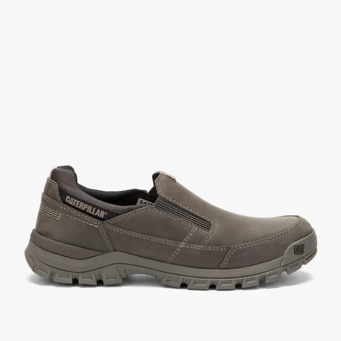 Caterpillar Men's Threshold Slip On Shoe in bungee cord gray, featuring a slip-on design and rugged sole.