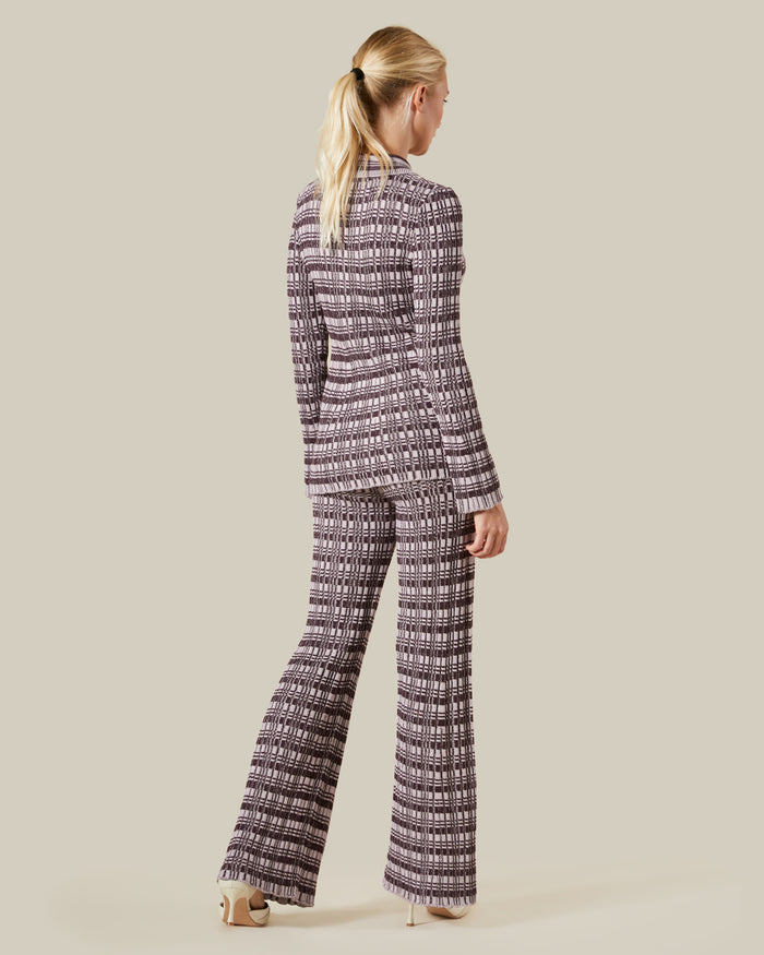Checked Knitted Cardigan