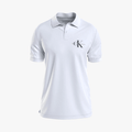 Ck Mens Monogram Logo Polo White Calvin Klein